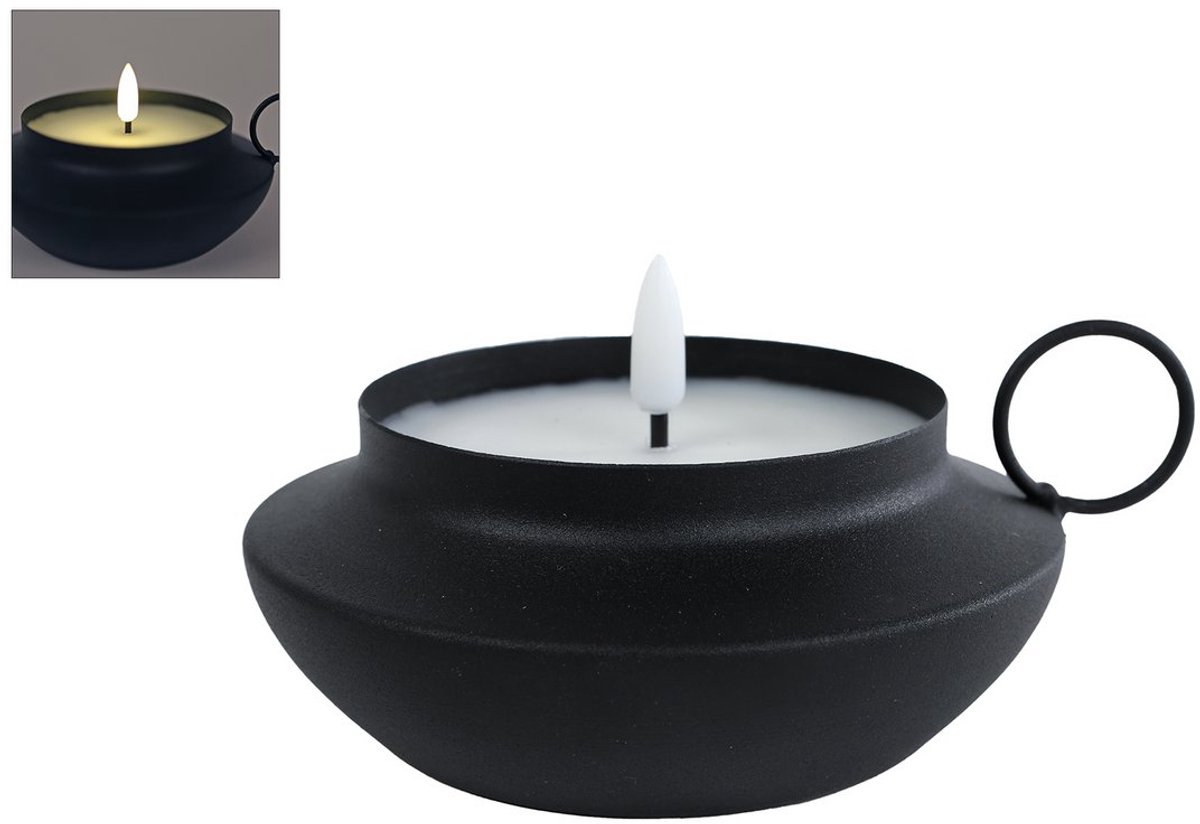 sfeerverlichting LED "Blaker"zwart/kaars/2x aa