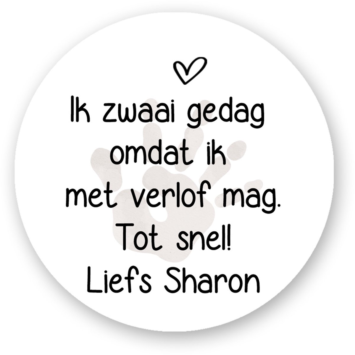 Sluitstickers zwangerschapsverlof - gepersonaliseerd – 25 stuks – Ø 4 cm