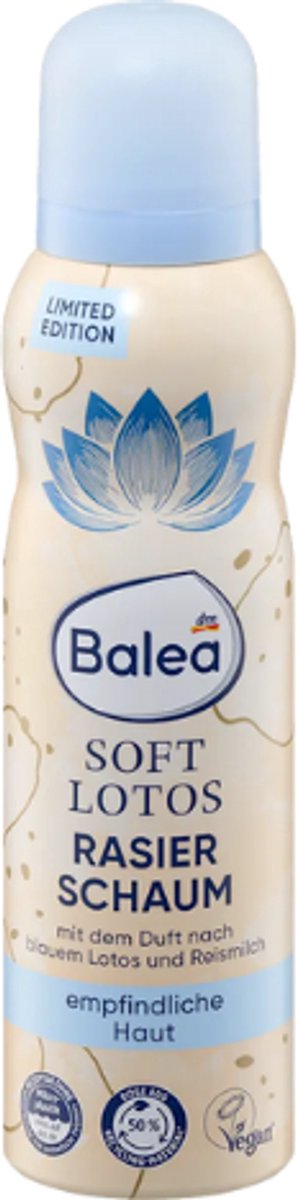 Balea Scheerschuim Soft Lotos | 1x 150 ml - Met Geur van Blauwe Lotus en Rijstmelk - Limited Edition 2025