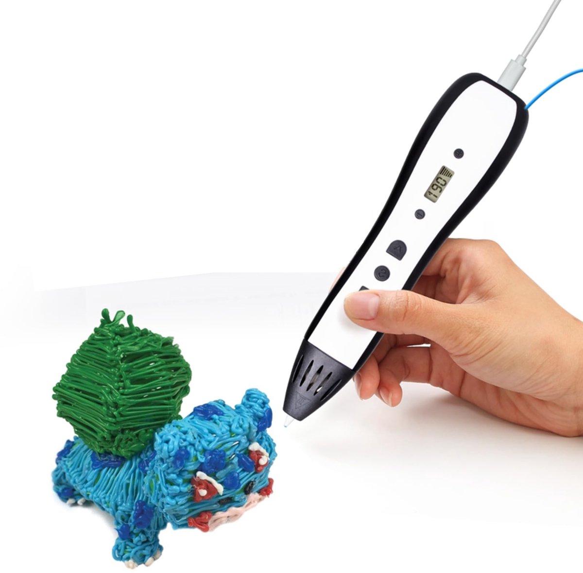 longziming -3D Pen – met LCD-Display – Instelbare Temperatuur – Snelheid – Ergonomische 3D Print Pen met PLA Filament – Geschikt voor Beginners en Creatieve Kinderen