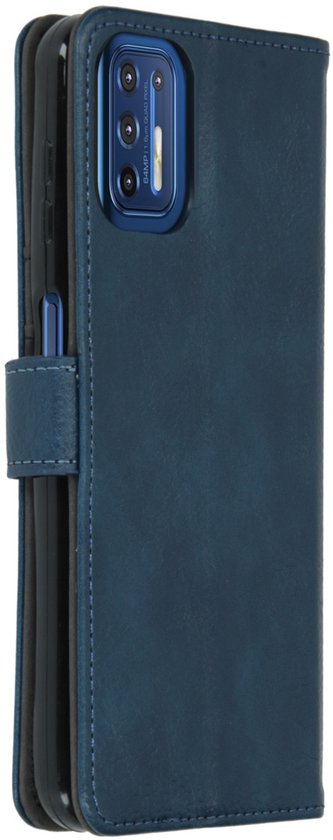 Coque Motorola Moto G9 Plus iMoshion Luxe Booktype - Bleu foncé