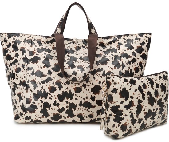 Handtas Corduroy Luipaardprint Tas Dames Schouder Casual Tote Boodschappentas Grote Capaciteit Handtassen Tassen Dames Handtassen Dames Handtassen