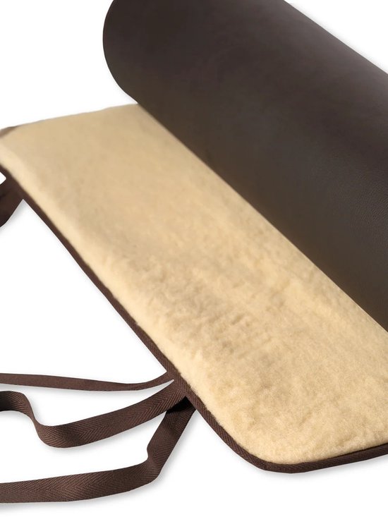 Alwero wollen Yogamat donkerbruin 70x200cm — afbeelding 2