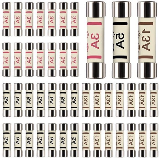 KARZO - 42 stuks snelblazende keramische buiszekeringen 3 waarden 63 x