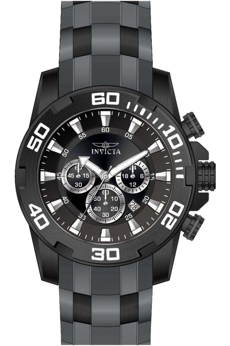 Invicta Pro Diver - SCUBA 35399 Heren Horloge - Waterdicht - Analoog - Quartz Uurwerk - Roestvrij Staal met zwarte Wijzerplaat - 50mm
