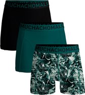 Drie Muchachomalo boxershorts: zwart, petrol en met klassieke print. Elastische taillebanden met logo.