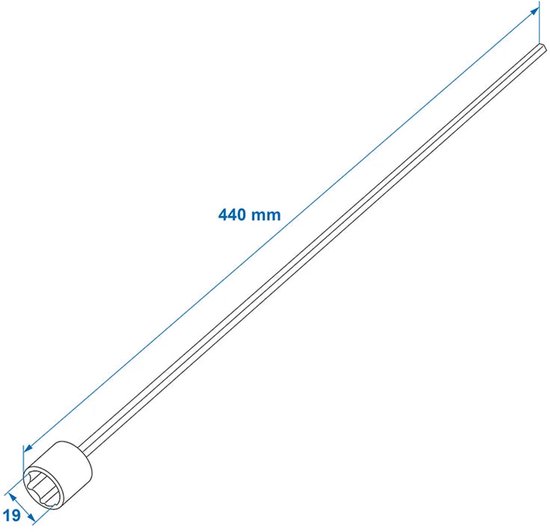 ProPlus Verlengadapter - 44 x 1.9 cm - Hoeksteun Uitdraaihulp - Pootuitdraaisteunsleutel - Geschikt voor bijna elk type caravan - Uitdraaisteun - Zilver van Merkloos — afbeelding 2