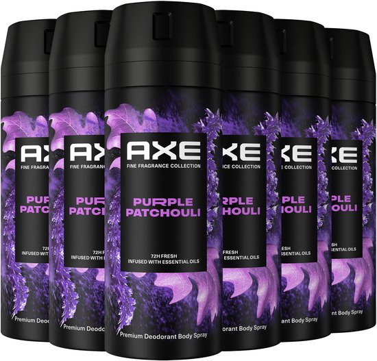 AXE - Premium Deodorant Bodyspray - Fine Fragrance Collection - Purple Patchouli - 6 x 150 ml