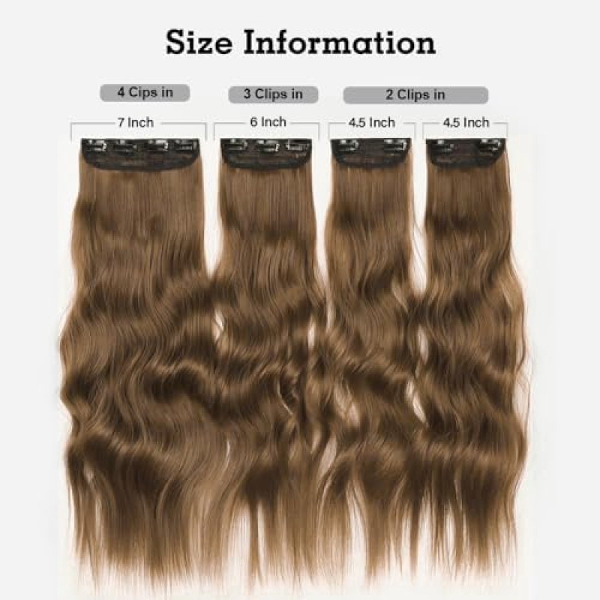 Clip-in hairextensies - 20 inch synthetische krullen - Set van 4