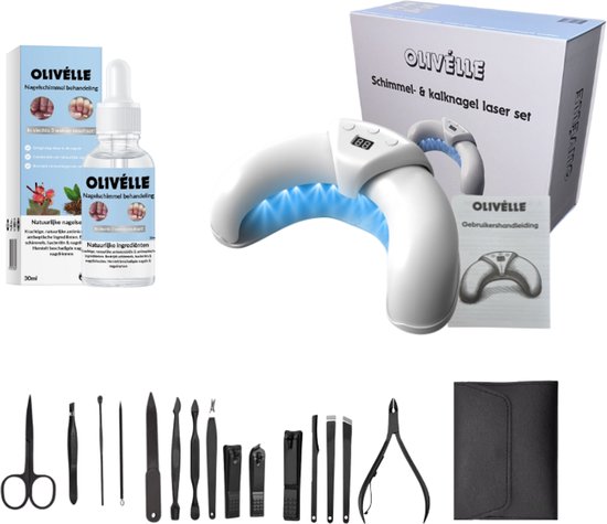 Nagelschimmel laser - Nagelbehandeling - Schimmelnagel - Inclusief teennagel druppels en pedicureset - Kalknagel – Kalknagelbehandeling - Nagel Schimmel - Nagelschimmel Behandeling - Nagelbehandeling - Schimmelinfectie Verwijderaar