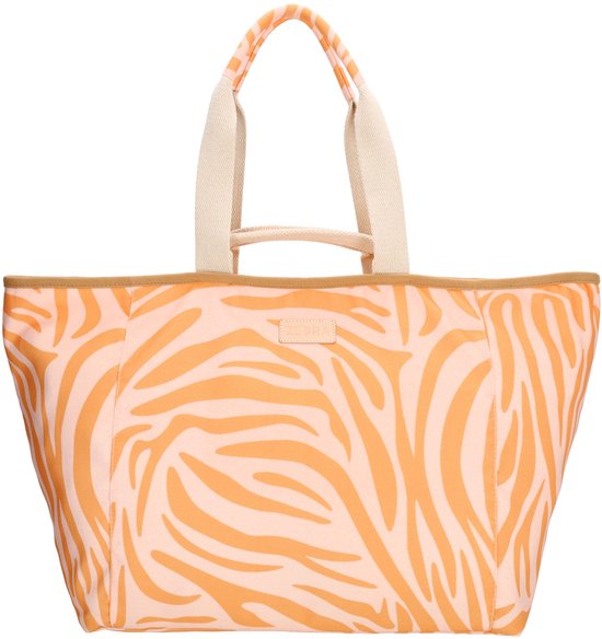 Zebra Trends Richelle Strandtas - Ritssluiting - Schoudertas - Ritsvak - Shopper - Zomertas - Beach - Zebra orange