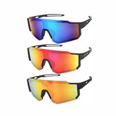 Driedelige fietsbrillenset - skibril - Fietsbril - skibril dames - skibril heren - unisex - UV400 - PC - Veelkleurig