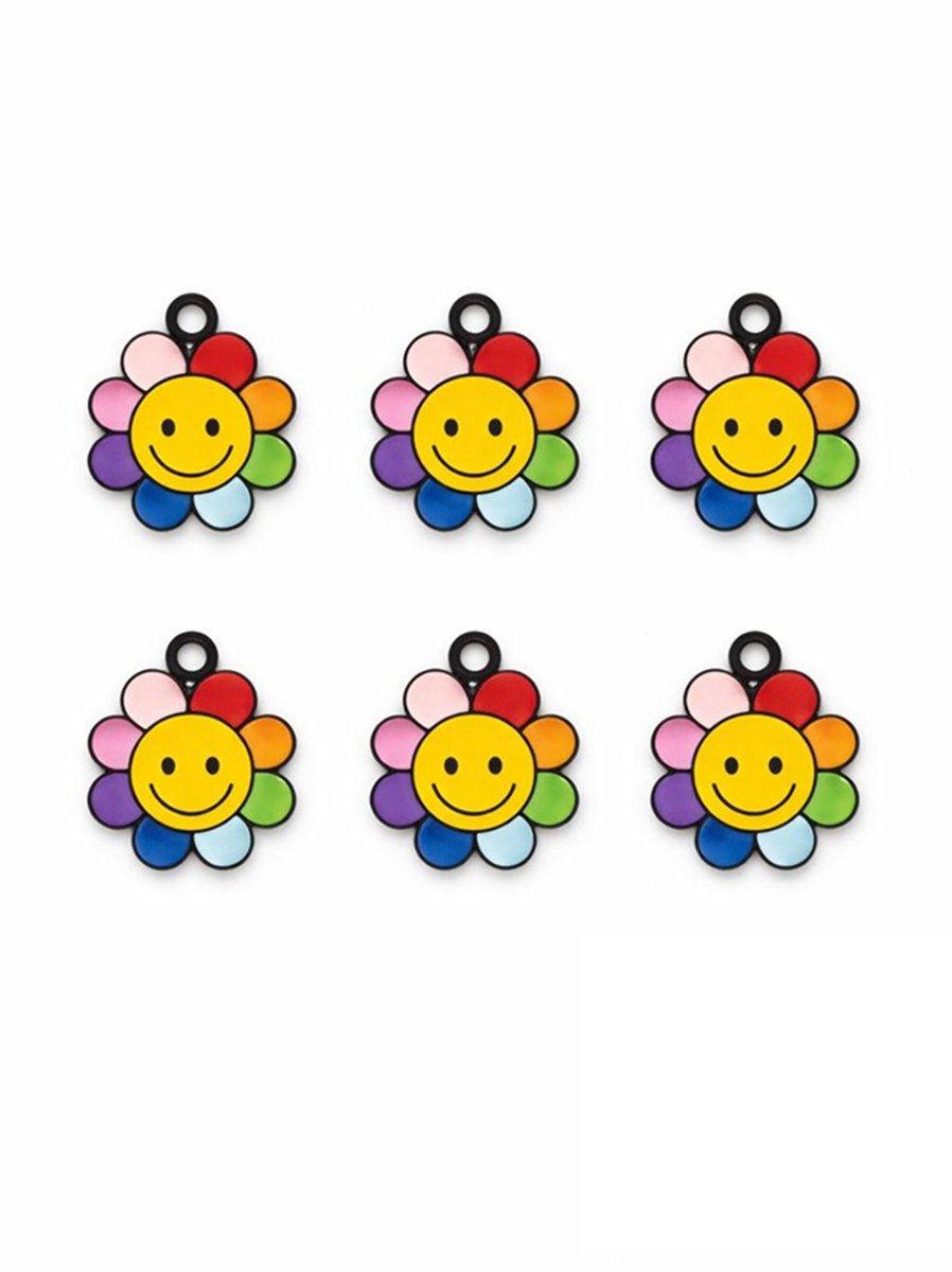 Hobby Serie – Smiley Bloem Bedels – Multicolor – 6 Stuks – DIY & Sieraden Maken - EmmyRovi –