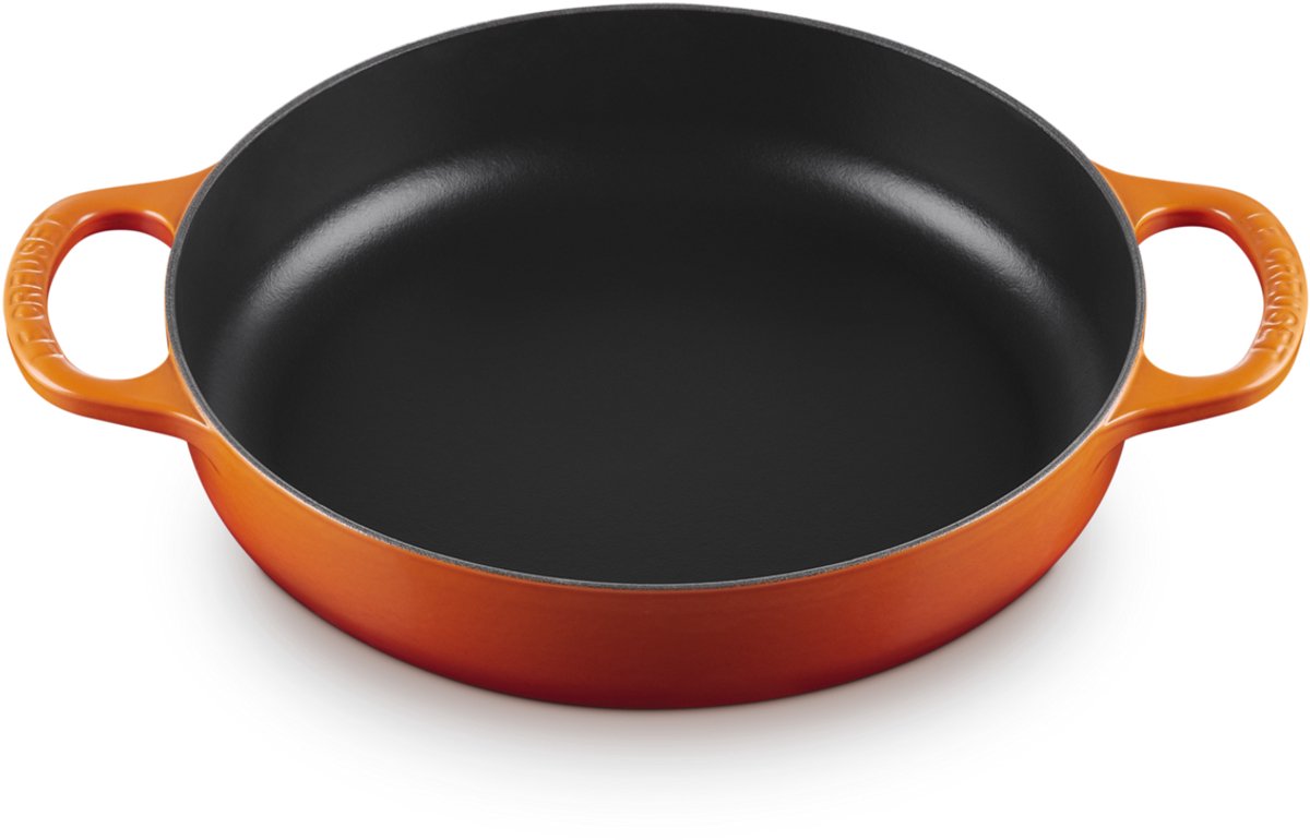 Le Creuset Hapjespan met twee handvatten Oranjerood Ø 28cm 3,2l