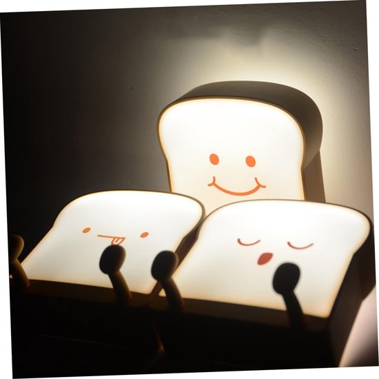 Broodrooster nachtlampje, LED nachtlampje, nachtlampje voor naast het bed, LED bureaulamp, ABS broodrooster materiaal, enkel-/dubbelzijdig licht, 11*11,5*3,8 cm van Merkloos — afbeelding 2