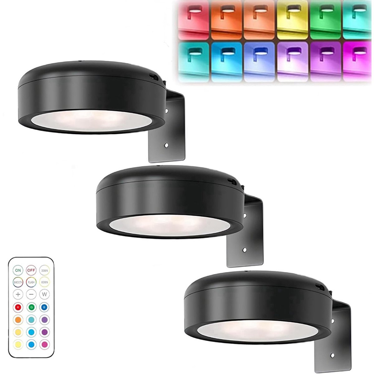 Wandlamp - Draadloos met Accu - Zonder Boren - Dimbaar - Afstandsbediening - Magnetisch Afneembaar - Zwart