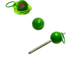 Boulemaus - Jeu de Boules - Bouleset Kleur lichtgroen - 1 Magneet - krachtige magnetische bouleopraper in de vorm van but met koord – 4 kg - 1 Traceur de Terrain -V2A roestvrij staal- 1 but