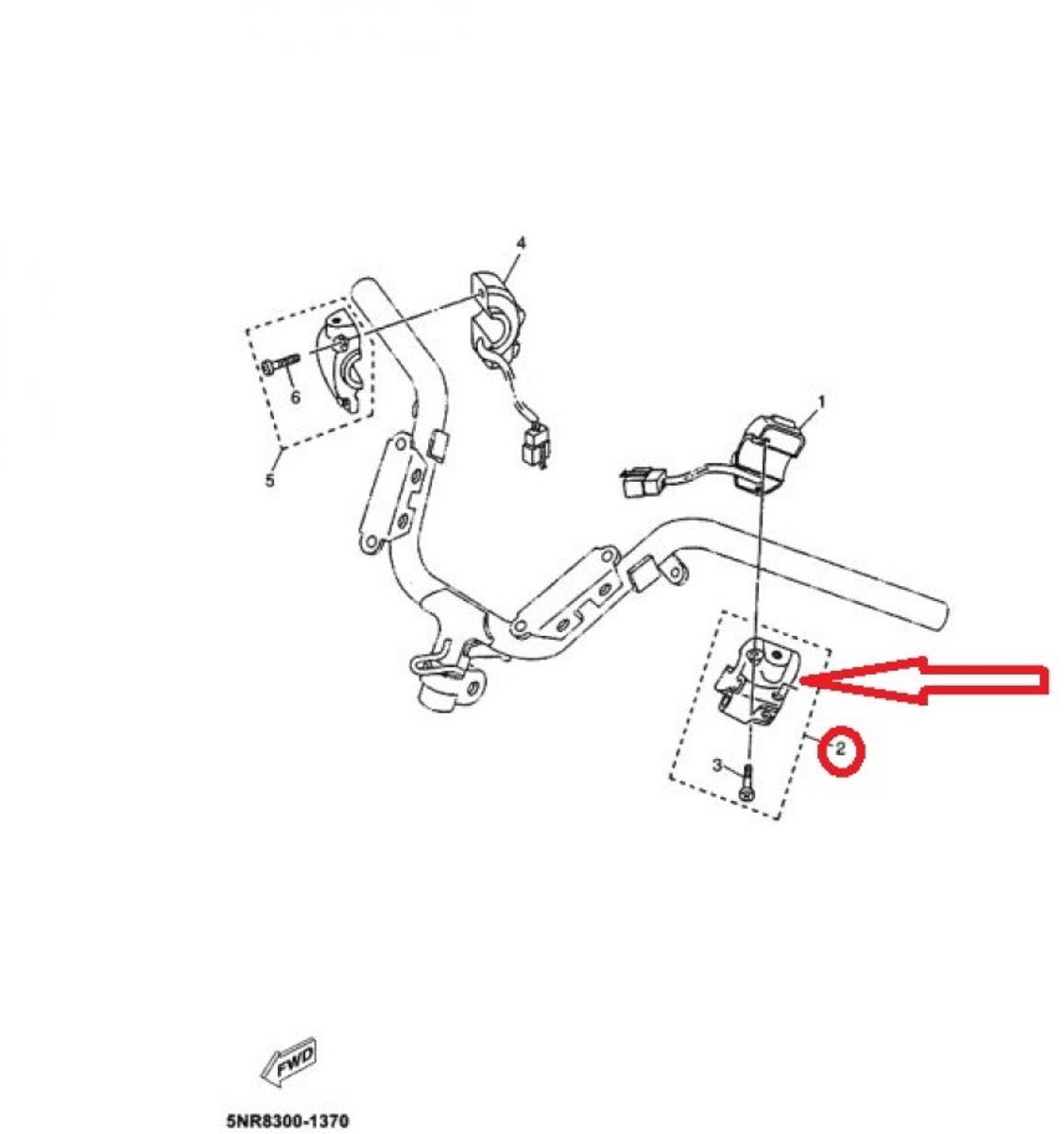 Demi Commodo gauche partie AV pour scooter MBK 180 Skyliner 2003 5HT-H3973 Neuf