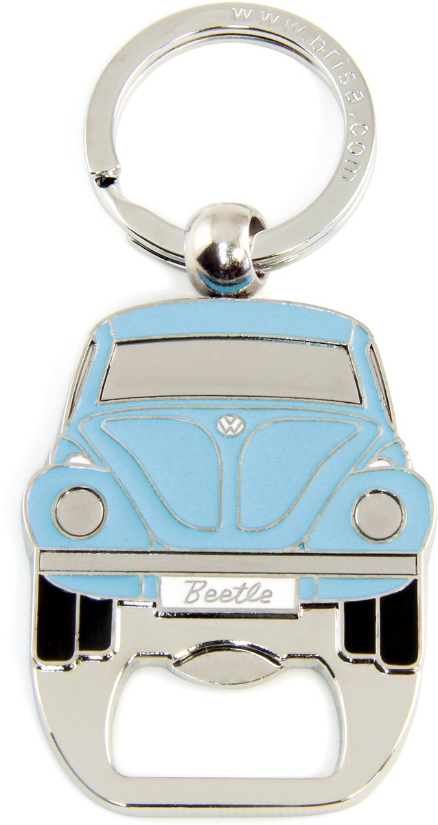 BRISA VW Collection - Volkswagen sleutelhanger-ring sleutelaccessoire met bierflesopener in Kever-design (Helllau)