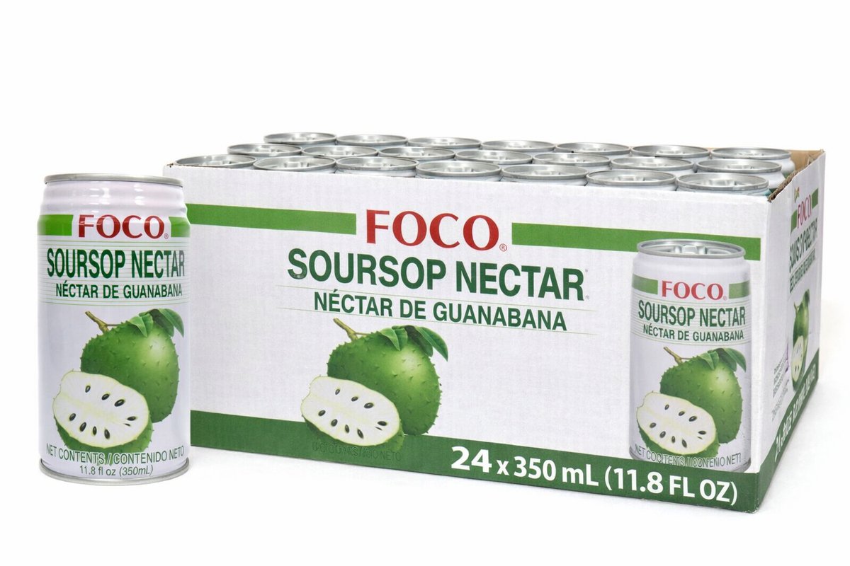 FOCO Soursop Nectar/Zuurzaksap Blik – Tropische Guanábana Drank – Voordeelverpakking 24 x 350 ml