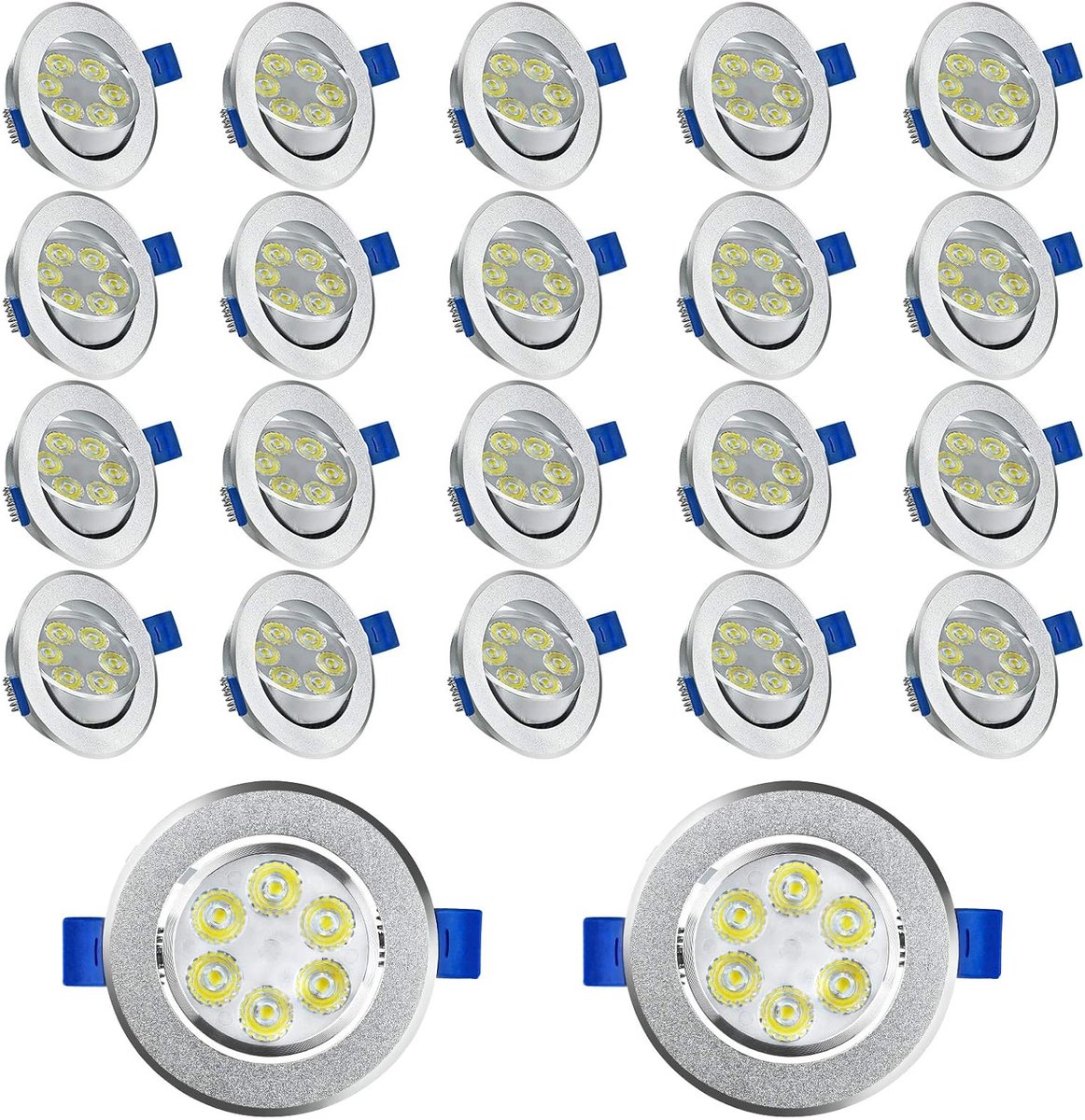 Aufun 20x3W LED Inbouwspot - Koudwit - Plafondspot Voor Woonkamer & Kantoor
