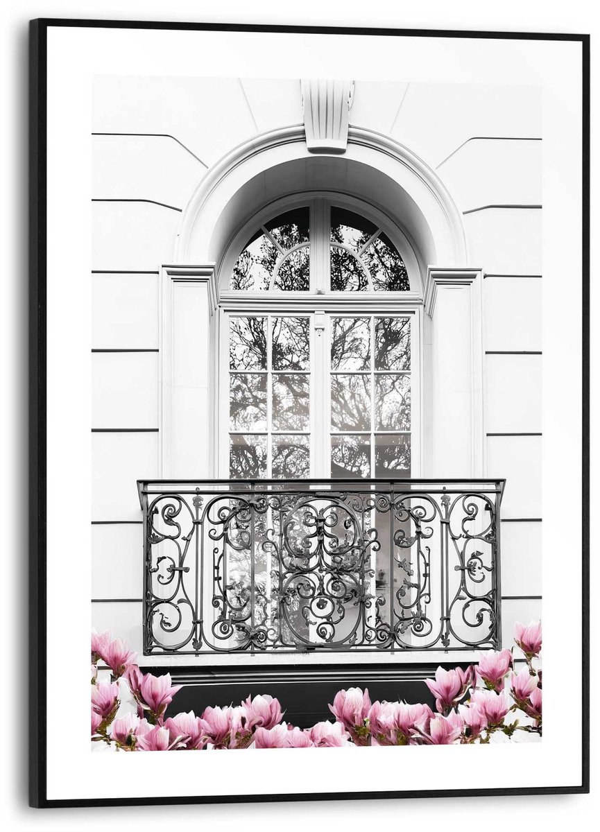 Schilderij Romantisch balkon - 40 x 30 - Hout - REINDERS