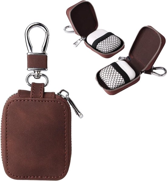 Killogood Opberghoesje - Universele Oordopjeshoes - PU Leren & Draagbaar Ontwerp - Met Gaasvak & Sleutelhanger - Harde Hoes (Voor Draadloze Oordopjes & USB-Kabels)