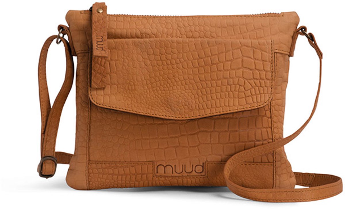 MUUD Vadsø. Handgemaakt leren crossover tas 19x23cm