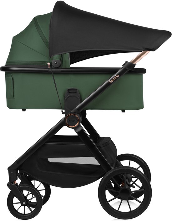 Lionelo Layla 2in1 Kinderwagen XXL Set – Reiswieg & Wandelwagen – Grote All-Terrain Wielen met Vering – XXL Zitje tot 22 kg – Panoramische 3D-Ventilatie – AiryDots Matras – Eenhandige Bediening – UPF50+ – Complete Accessoireset