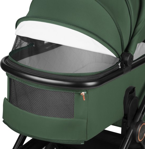 Lionelo Layla 2in1 Kinderwagen XXL Set – Reiswieg & Wandelwagen – Grote All-Terrain Wielen met Vering – XXL Zitje tot 22 kg – Panoramische 3D-Ventilatie – AiryDots Matras – Eenhandige Bediening – UPF50+ – Complete Accessoireset