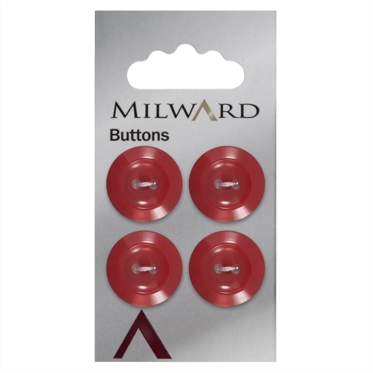 Milward Knoop Rood Met Opstaande Rand 19mm (4 stuks)