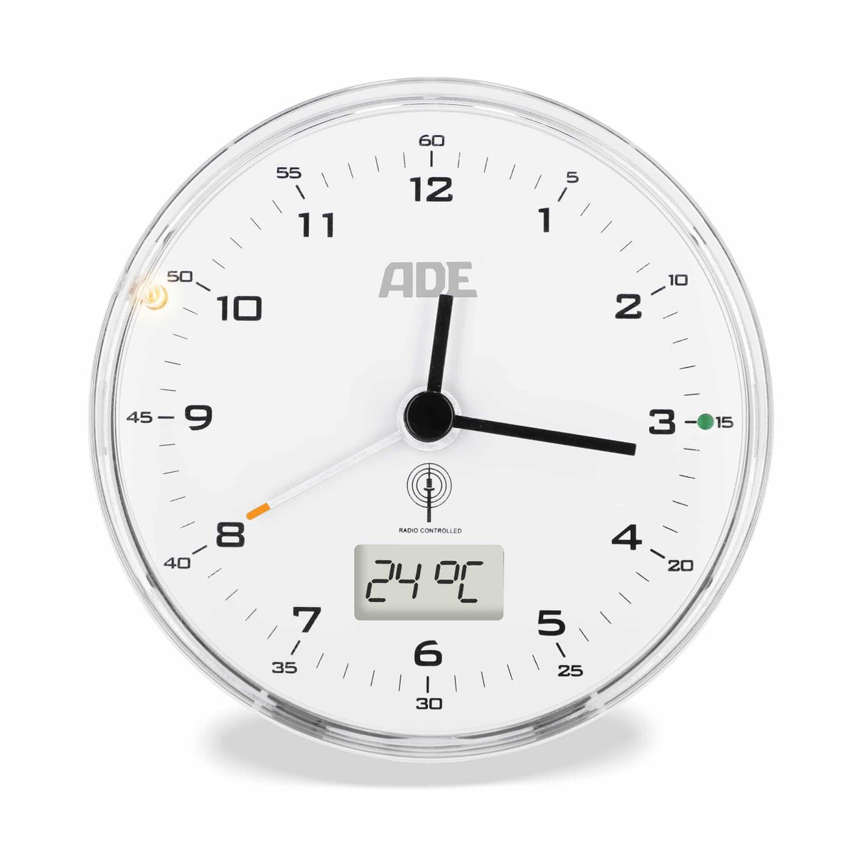 Ade Digitale Alarmklok Wit Fluisterstil - Radiogestuurd - Incl. 1x Aaa
