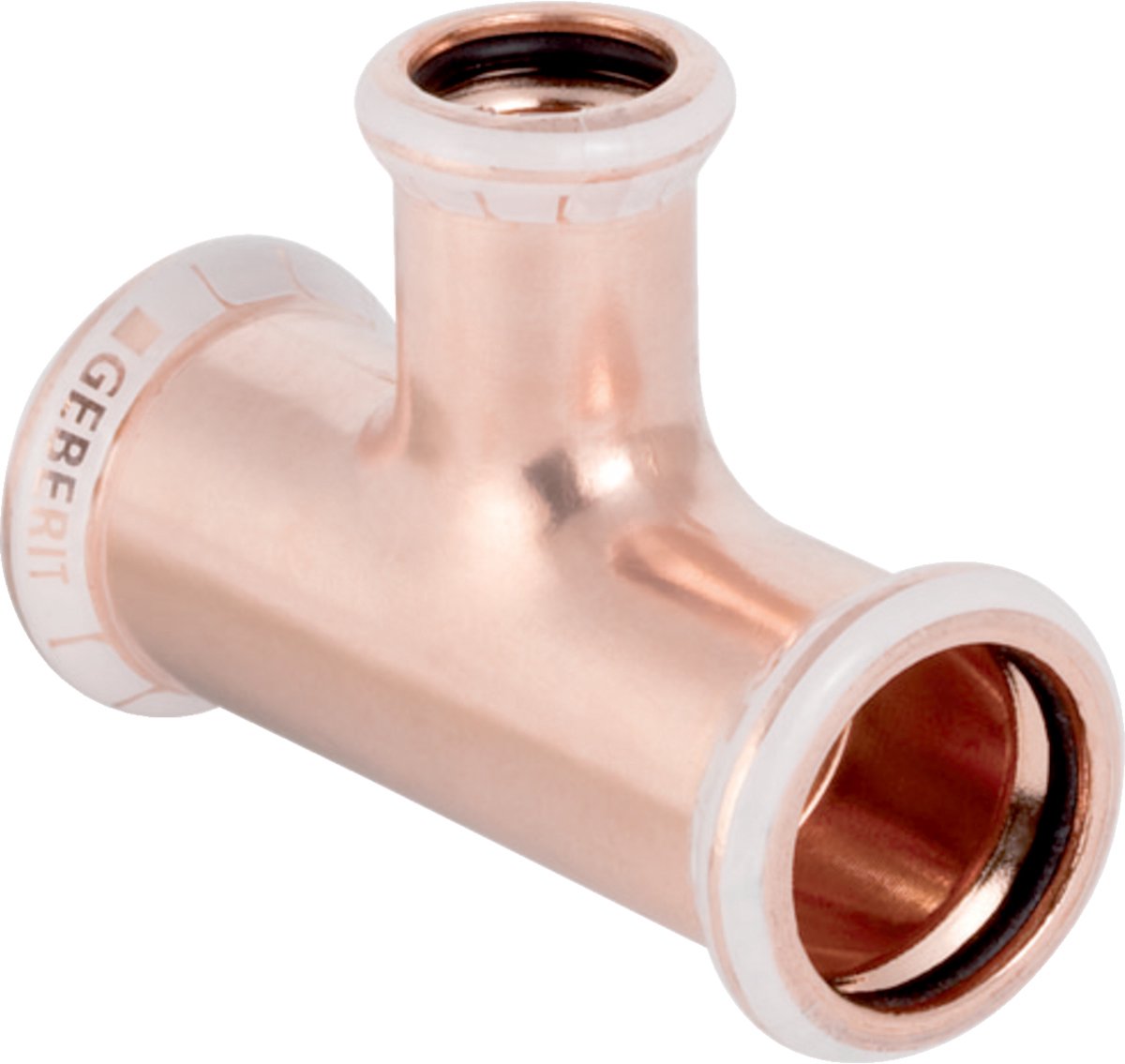 Geberit Mapress koperen T-stuk verloop, DN 40 / 15 / 40, dø 42 mm, 61217