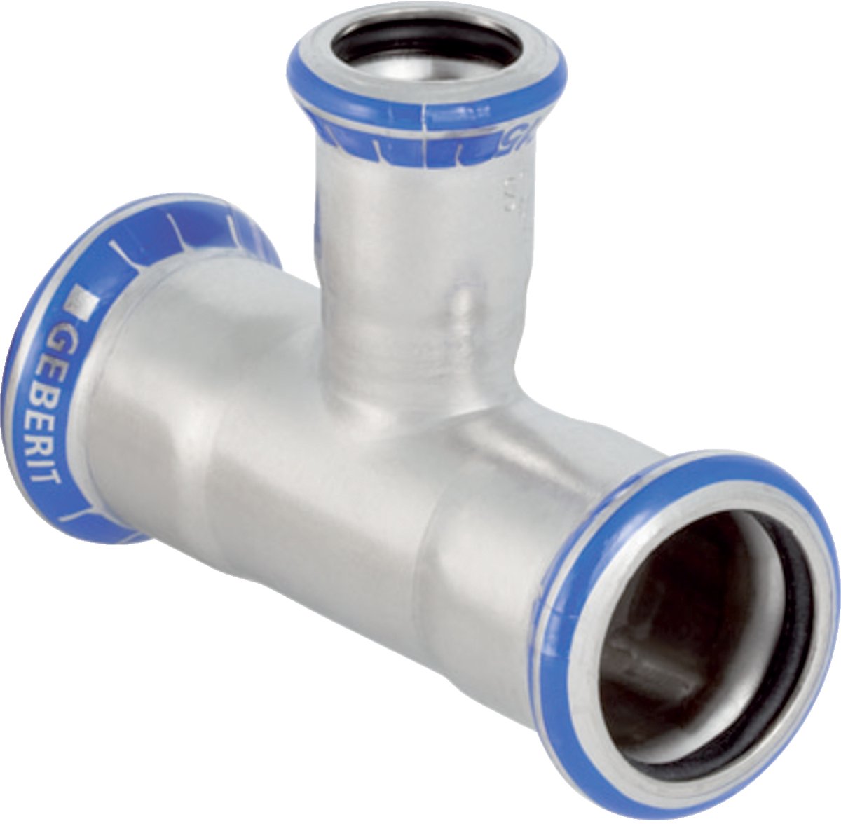 Geberit Mapress roestvrij staal T-stuk verloop (LABS-vrij), DN 25 / 15 / 25, dø 28 mm, 81210
