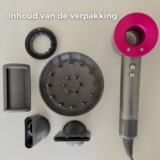 NOVIFY® Fohn - Fohnborstel - Haardroger met 5 opzetstukken - Fohn met Diffuser - 1500W - Antraciet - 2026