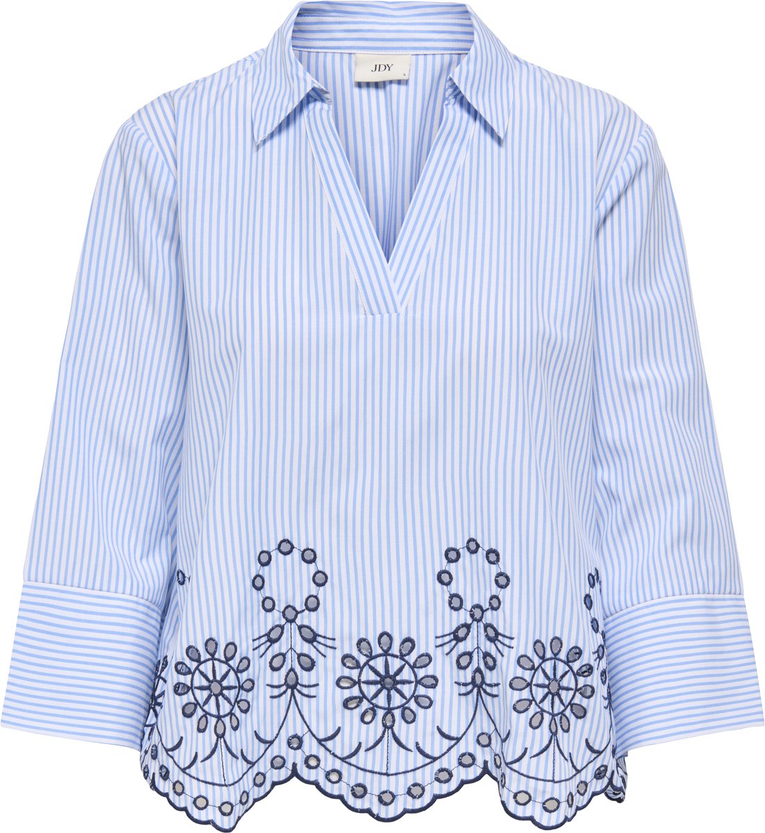 Jacqueline de Yong Blouse Jdybille L/s Embroidery Top Wvn 15369840 White/provence Dames Maat - L