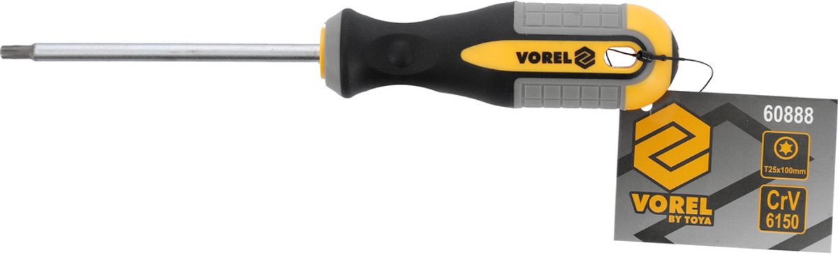 Vorel Torx Schroevendraaier T25x100mm CrV - Magnetische Punt