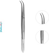 MEDLUXY® - Splinterpincet - 12 cm - Chirurgisch RVS - Precisiepincet - Fijne Gebogen Punt - Professionele Splinterverwijderaar - Antislip EHBO Pincet - MED0616 (Hobby, Knutselen etc.)