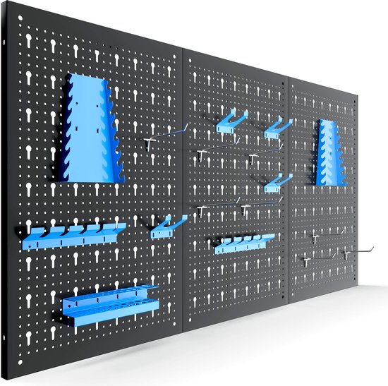 AREBOS Mur d'outils Mur perforé Mur d'atelier Mur métallique 17 pièces