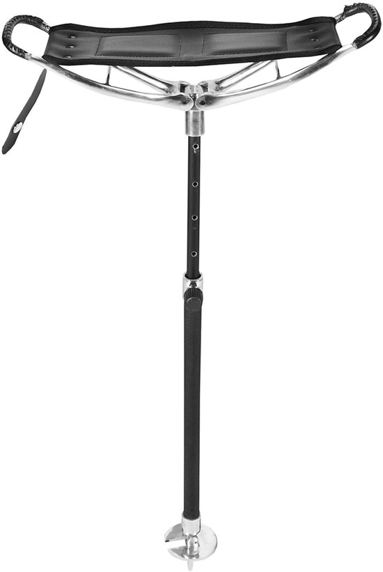 Horka - Zitstok - Aluminium met Leren Zit - Hoogte: 56 tot 74 cm