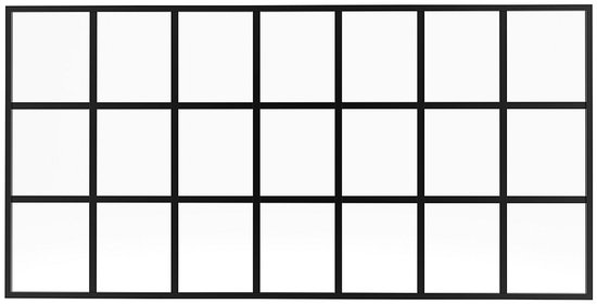 Vitre intérieure style Verres en aluminium thermolaqué – 210 x 105 cm – Zwart – ORANSA L 210 cm x H 105 cm x P 3,5 cm