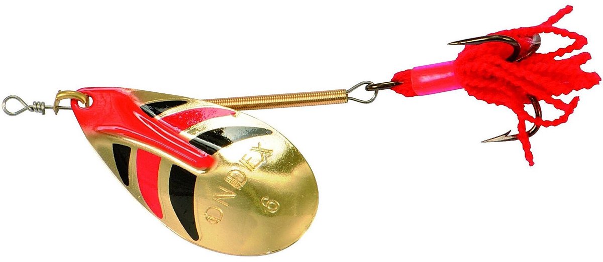 Ondex Ondex Spinner Gold/Décoré – onverzwaarde spinner met goud decorblad Maat 1 / 1,5 gram