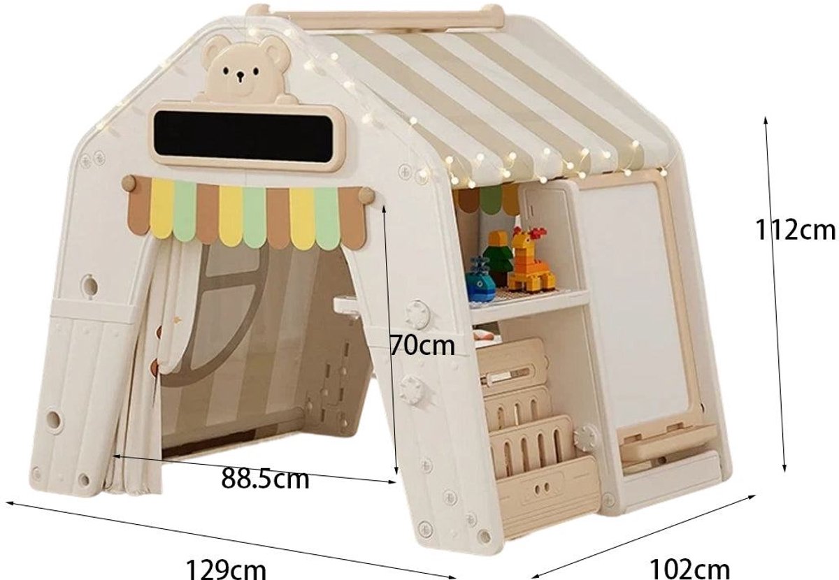 Kunststof Speelhuis Tent Beige voor binnen en buiten in de tuin - Peuter - Kleuter — afbeelding 4