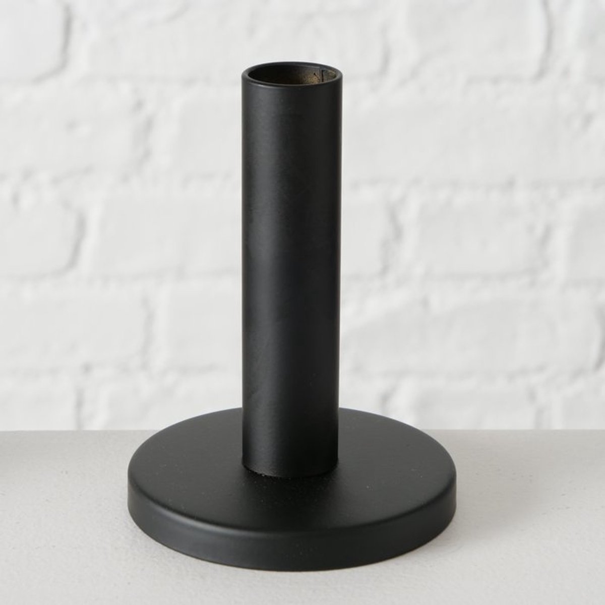 Boltze - Kaarsenstandaardset Malko - 3-delig - Metaal Rond Zwart - Ø9 cm x H16/12/8 cm