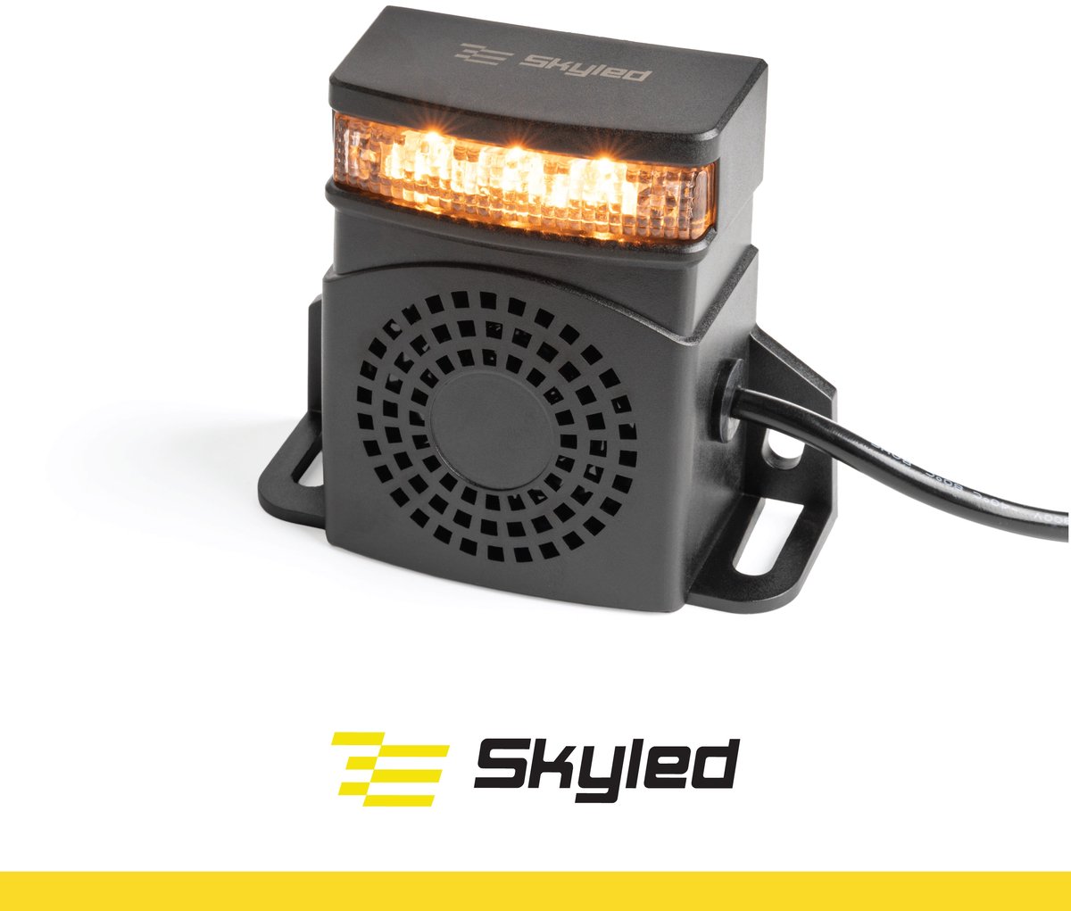BOOM Flash Reversing Signal with Amber Warning Light 12–80 V, 92–107 dB (R10-gecertificeerd) voor o.a. industrie, heftruck en werkverkeer