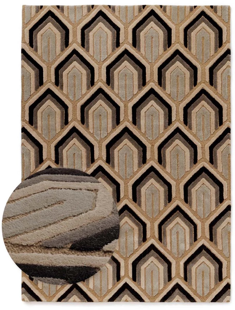 Modern vloerkleed - Skulptur okergeel 300x400