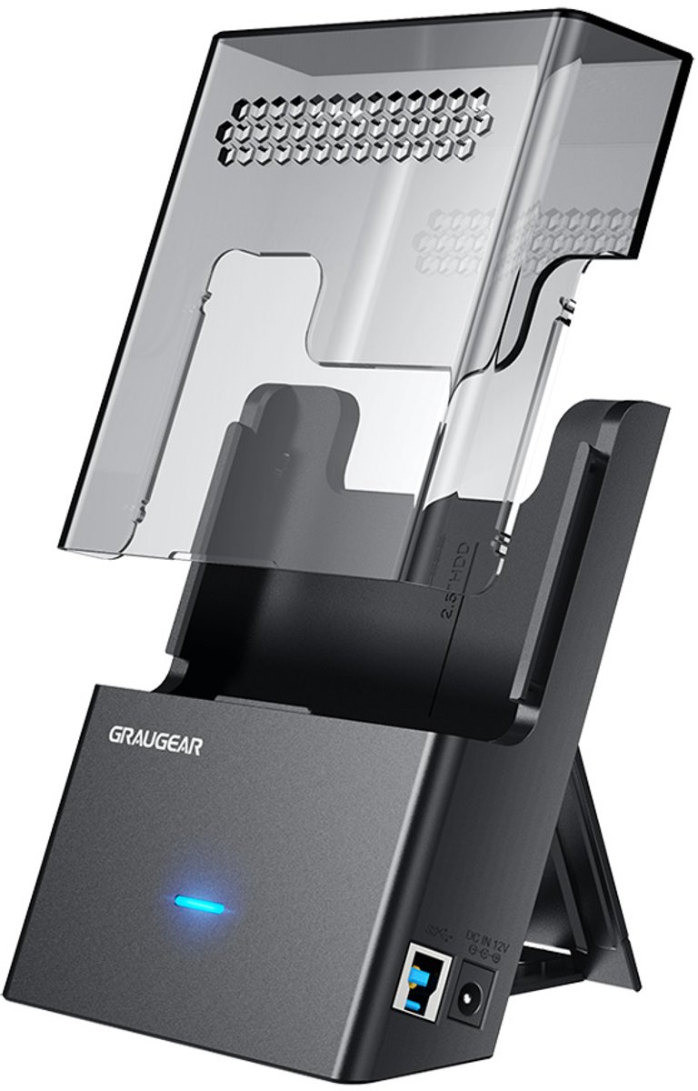 GRAUGEAR G-3502-AC | Harde schijf docking station voor 3,5 inch, 2,5 inch SATA HDD/SSD | harde schijf behuizing | USB 3.0 | USAP | USB-C adapter incl