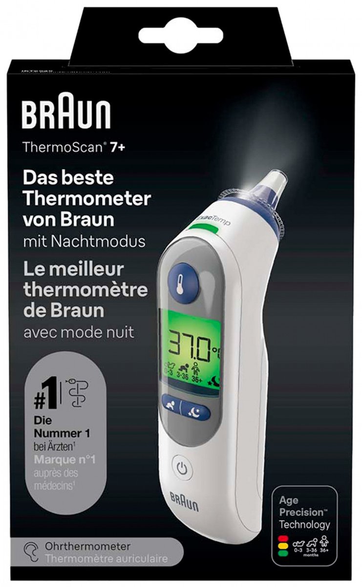 Braun Thermoscan 7+ Oorthermometer met nachtmodus