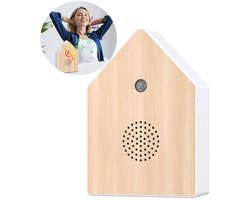 Vogelgeluiden Huisje - Vogelhuisje Met Geluid - Met Bewegingsmelder - Aanpasbaar Volume - 11 x 3,5 x 15,2 cm - Vogelhuisje - Sensor - Toilet, Badkamer, gang, kantoor - Geweldig Cadeau voor Vrouw & Man - Bruin