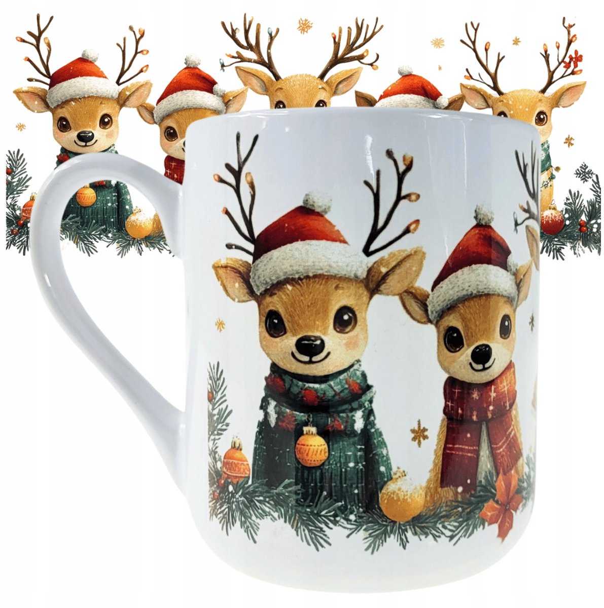 Kerstmok met Rendier - 330ml Keramiek